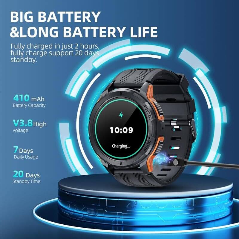 AMOLED Sports Smart Watch, BT Call, Μπαταρία 410mAh