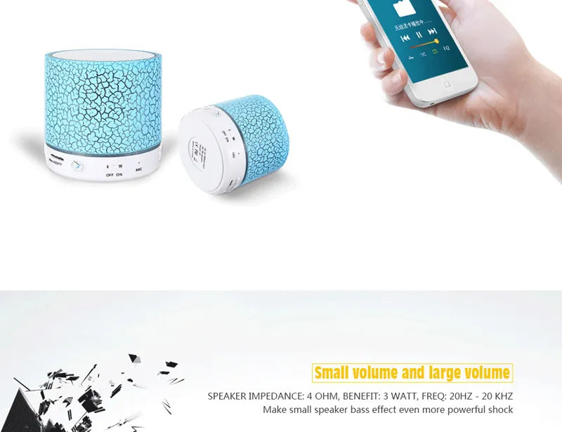 Wireless Mini Bluetooth Speaker with Led