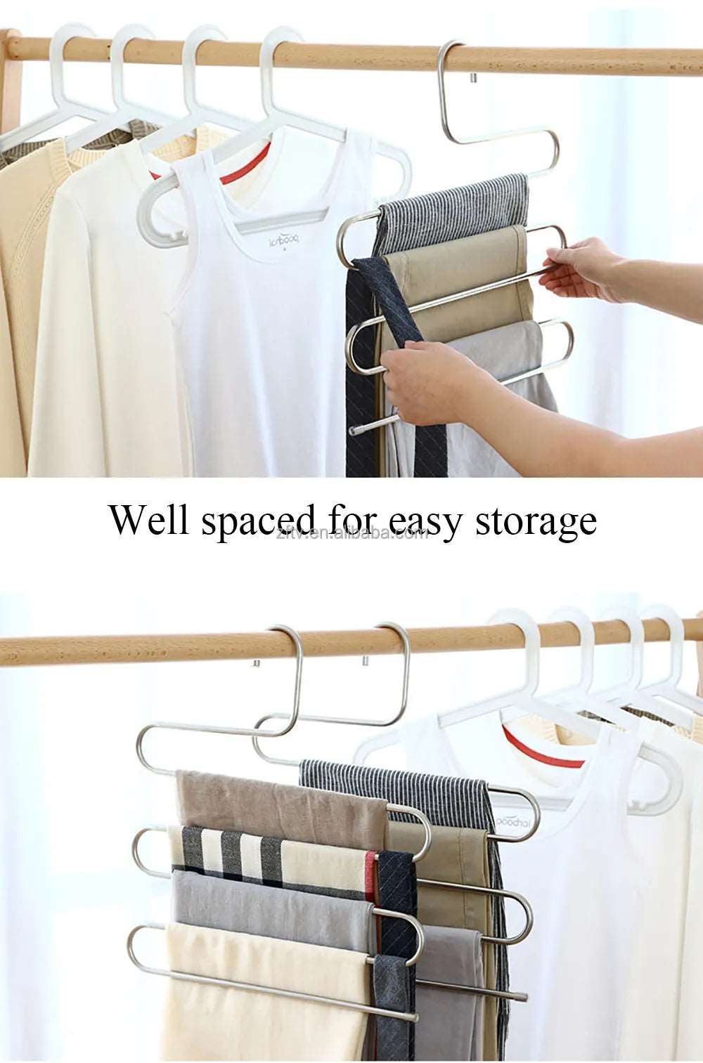 Space Saving Stainless Steel Trousers Hanger