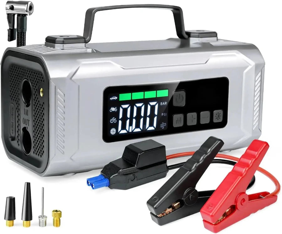 4in1 Jump Starter 8000mAh ,Ασύρματη Τρόμπα 150psi ,Φακός με 3 λειτουργίες ,Power bank