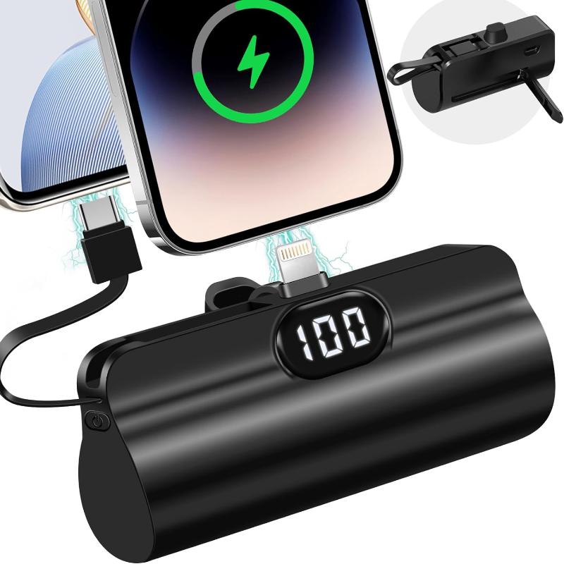 Mini Power Bank,Capsule Power Phone Charger 5000mAh,Portable Charger for Apple & Android Phones